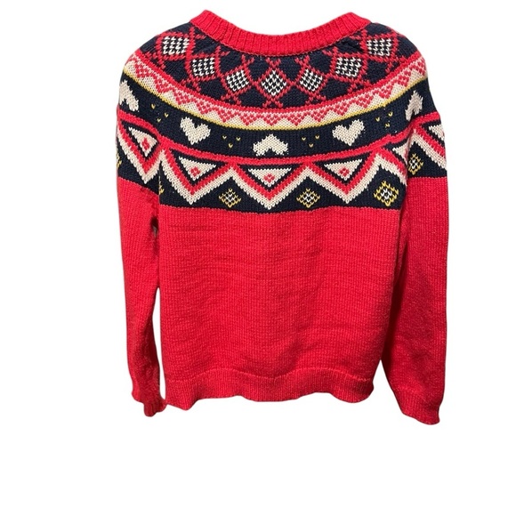 Marine Layer Archive Alpine Red Fair Isle Patterned Women's Sweater - Picture 10 of 13